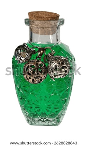A colorful magic potion in a bottle with various symbols - Combination of my Photographs - Not AI Generated.