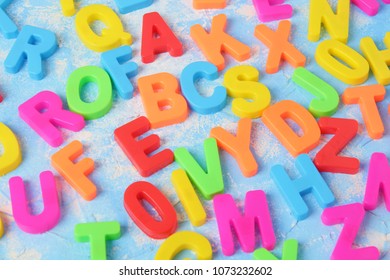 Colorful Alphabet Magnetic Letters On Wooden Stock Photo (Edit Now ...