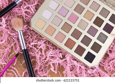 Colorful Make Up Eye Shadow And Brush Make Up