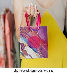 Colorful Marble Shopping Bag DIY Experimental Art With Design Space