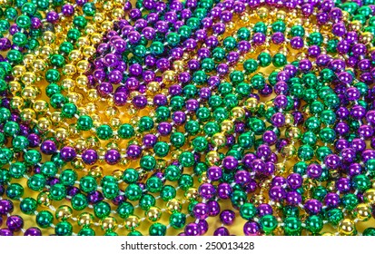 Colorful Mardi Gras Beads Background