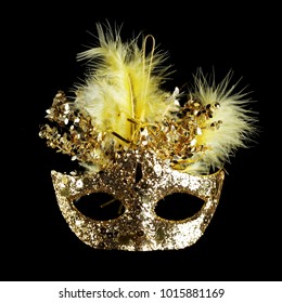 Colorful Mardi Gras Mask Isolated On Black