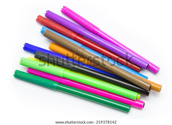 Colorful Markers Pens Multicolored Felt Pens Stock Photo (Edit Now ...