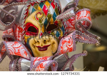Colorful mask for carnival in Venice, Italy