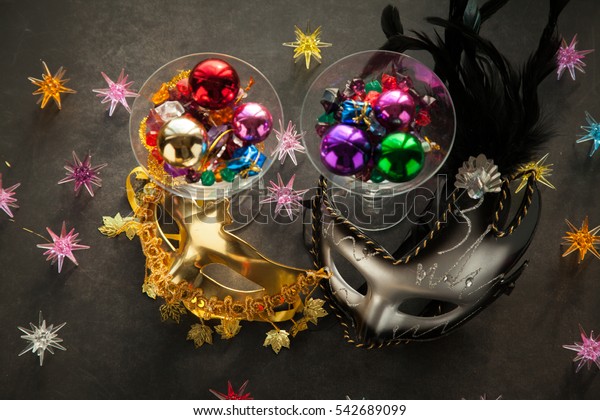 Colorful Masks Masquerade Party Decoration New Stock Photo Edit