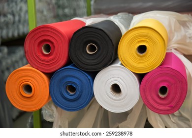 Colorful Material Fabric Rolls Texture Samples Stock Photo (Edit Now ...