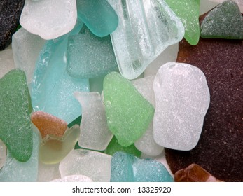 Colorful Matted Glass Stones From Baltic Sea, Lithuania