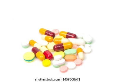 Colorful Medicine Pills Isolated On White Stock Photo 1459608671 ...