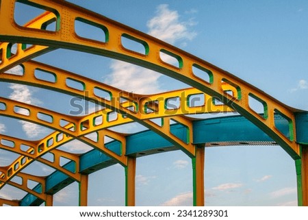 A colorful metal steel bridge of Baltimore Maryland abstract