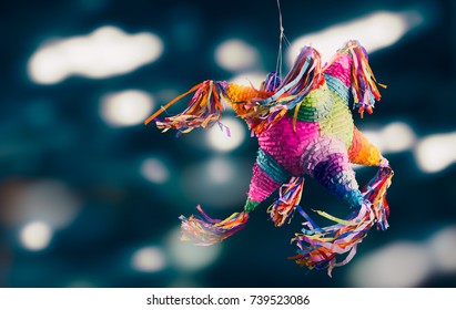Colorful mexican pinata used in birthdays and posadas