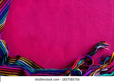 Colorful Mexican Reboso Background Copy Space