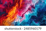 colorful mix of flowing paint. mixed. on canvas texture cloth. abstract background Artwork, digital painting