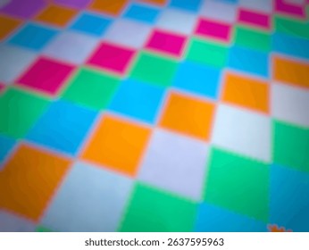 Colorful mosaic pixel background. Gradient abstract tile background. Blurry Rectangular check pattern. Blurred puzzle carpet for background 