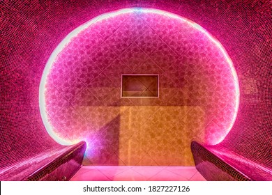 Colorful Mosaic Steam Room. Turkish Sauna Hammam 