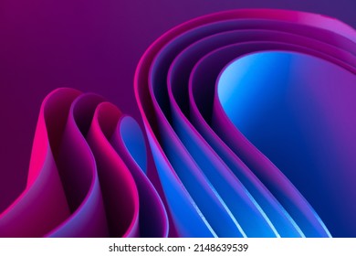 Colorful motion elements with neon led illumination. Abstract futuristic background. - Shutterstock ID 2148639539