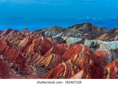 Colorful Mountain In Danxia Landform In Zhangye, Gansu Of China