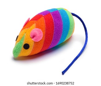 Colorful Mouse Cat Toy Isolated On White,