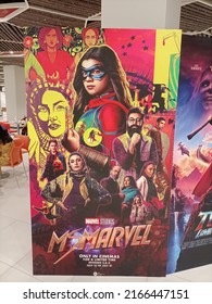 Colorful Ms Marvel Aka Kamala Khan Series Poster At A Cinema  -Karachi Pakistan - Jun 2022  