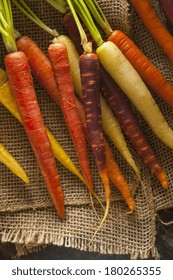 Colorful Multi Colored Raw Carrots On A Background