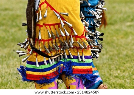 Colorful Native American traditional regalia at a pow-wow in Virginia.