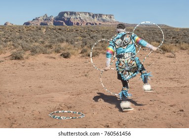 Colorful Navajo Native Dancer
Desert Dancer Performing A Ritual Acrobatic Dance
