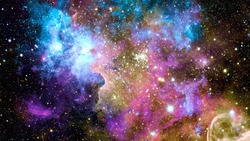 Colorful Nebulas, Galaxies And Stars In Deep Space. Elements Of This Image Furnished By NASA.