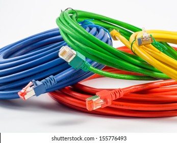 Colorful network cable with RJ45 connectors