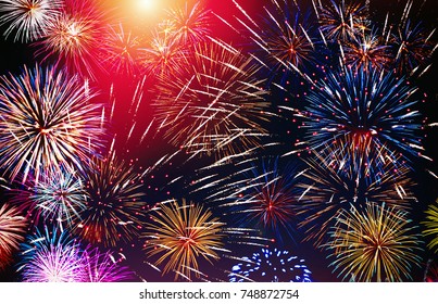 Colorful New Years Eve Motif Fireworks Stock Photo 748872754 | Shutterstock