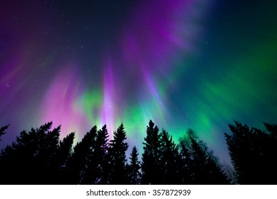 Colorful northern lights - Shutterstock ID 357872939