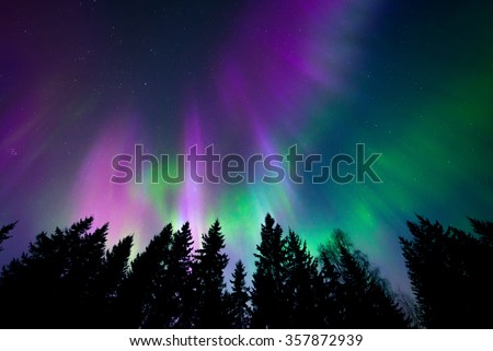 Colorful northern lights