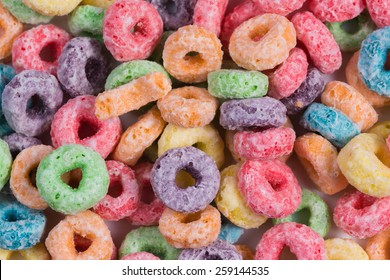 Colorful O Shaped Cereal Background