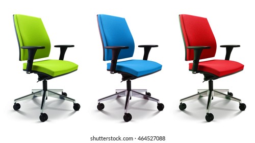 Colorful Office Chair Isolated On White Stock Photo 464527088 ...