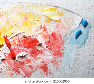 colorful oil paint on canvas  - Shutterstock ID 215502958