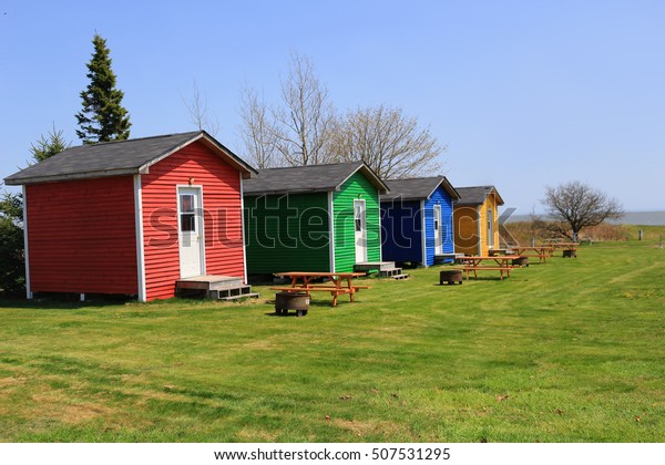 Colorful One Room Shacks Cabins Picnic Stock Photo Edit Now