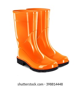Colorful Orange Gumboots Stock Photo 