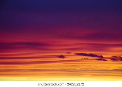 Colorful Orange Pink Yellow Blue Sunset