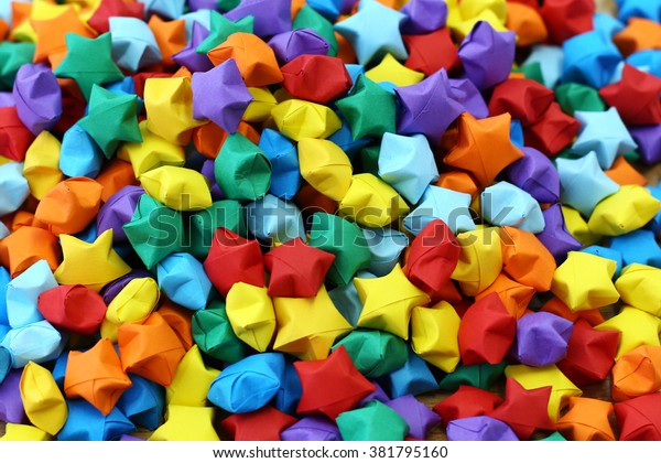 Colorful Origami Lucky Star Closeup Stock Image Download Now