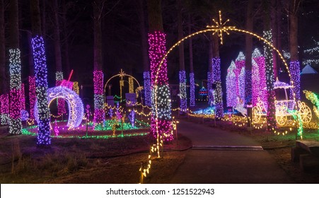 Colorful Outdoor Park Christmas Holiday Light Display