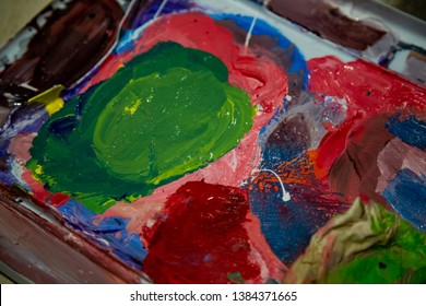 Colorful Paint On A Palate