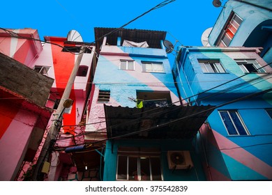 Colorful Painted Buildings Favela Rio De Stock Photo 375542839 ...