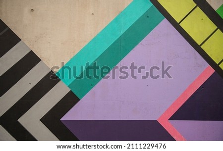 colorful painted concrete wall texture in an urban landscape