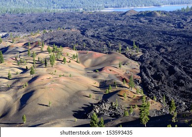 Colorful Painted Dunes In Lassen Volcanic National Park, California.