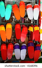 Colorful Painted Wooden Chinese Clogs