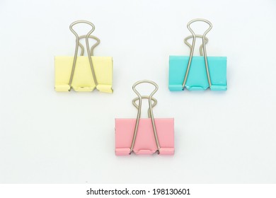 colorful paper clip on white background
