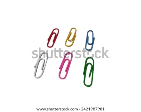Colorful paper clips. Isolated on white background. 
