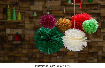 Colorful Paper Pom Poms 