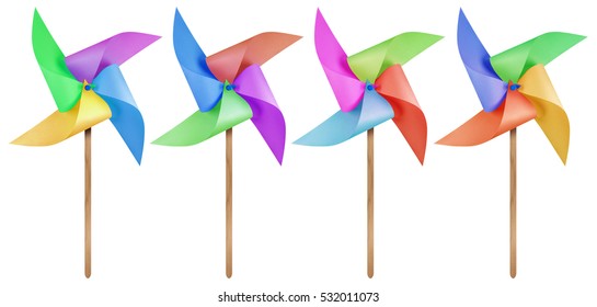 Colorful Paper Windmill Pinwheels Isolated On Stock Photo 532011073 ...