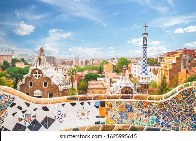 Colorful Park Güell In Barcelona