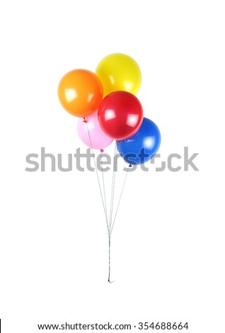 Colorful party balloons isolated on white background
