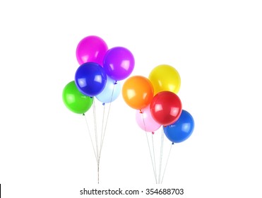 Colorful Party Balloons On White Background Stock Photo 354688703 ...